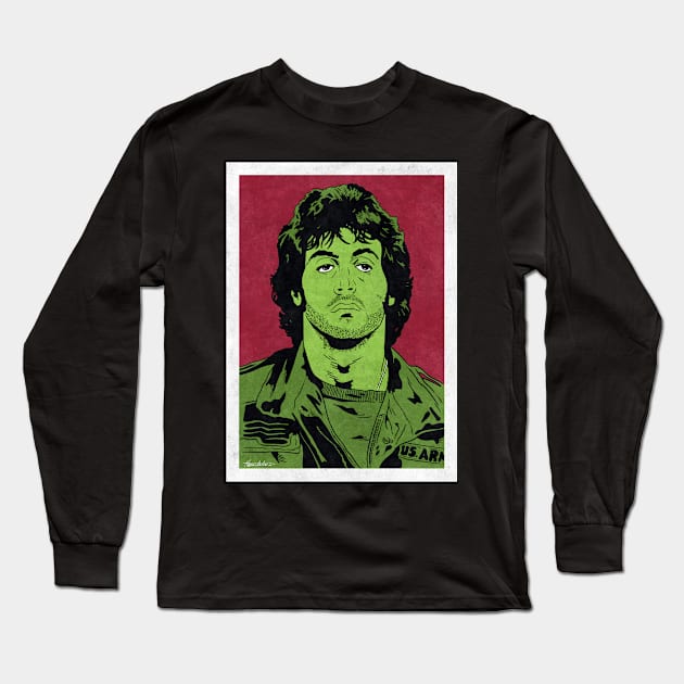 RAMBO - First Blood (Pop Art) Long Sleeve T-Shirt by Famous Weirdos